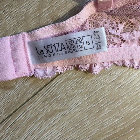 LaSenza lingerie B36 pink bra Y2K lace elegant ballet pink - Picture 5 of 6